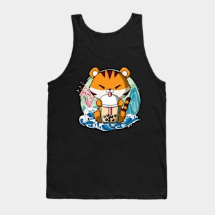 Boba Tea Year of the Tiger Chinese New Year Great Wave Tank Top